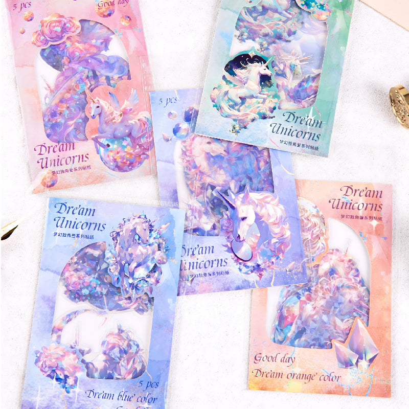 Shinny Unicorn PET stickers 10 PCS