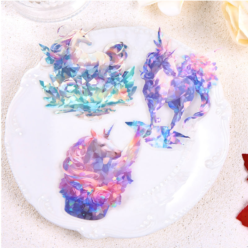 Shinny Unicorn PET stickers 10 PCS