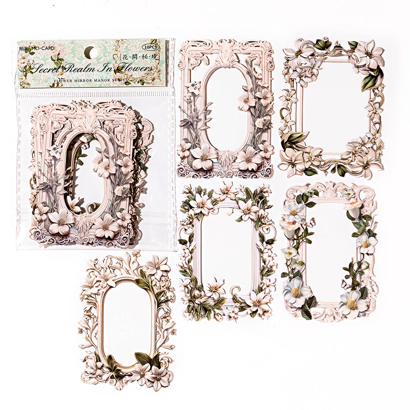 10 PCS Flower Mirror Frame