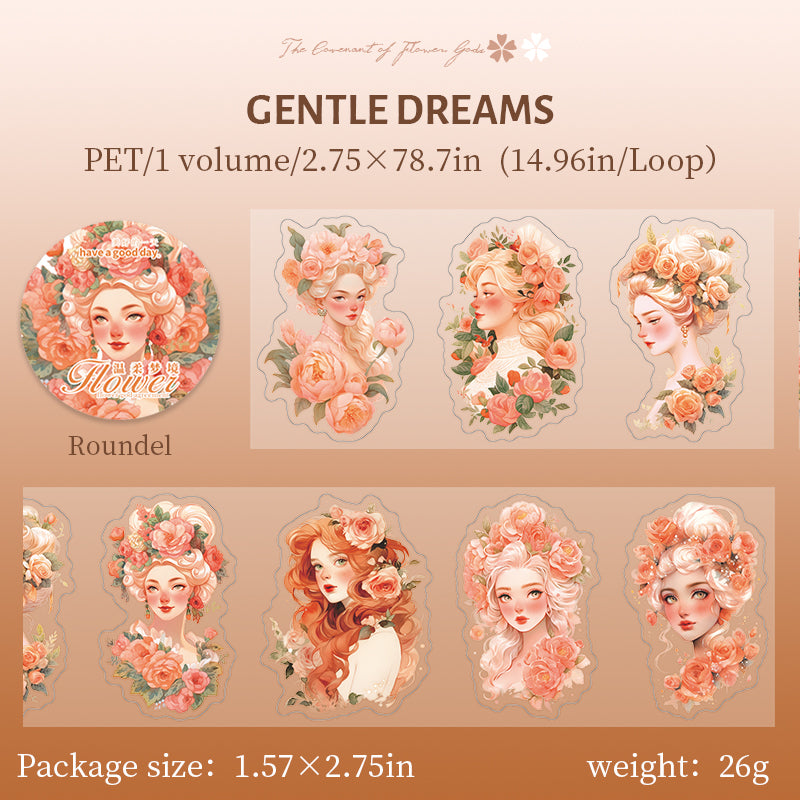 Flower Goddess PRE-CUT PET Tape 70mm*2m