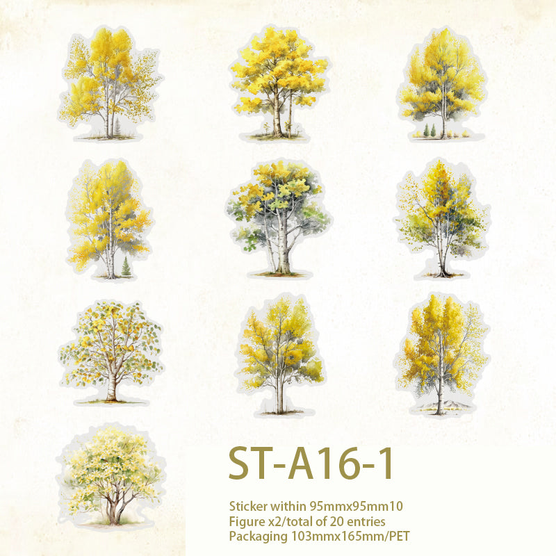 Four seasons Trees Collection Stickers 20 Pcs