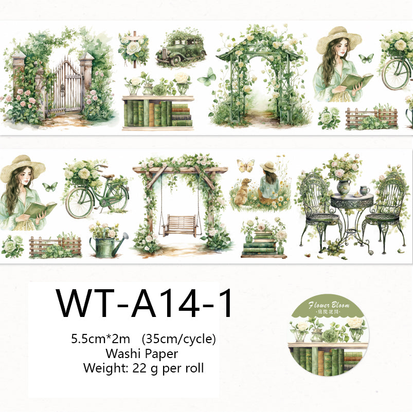 Whole Roll 5.5cm*2m Garden Washi Tape