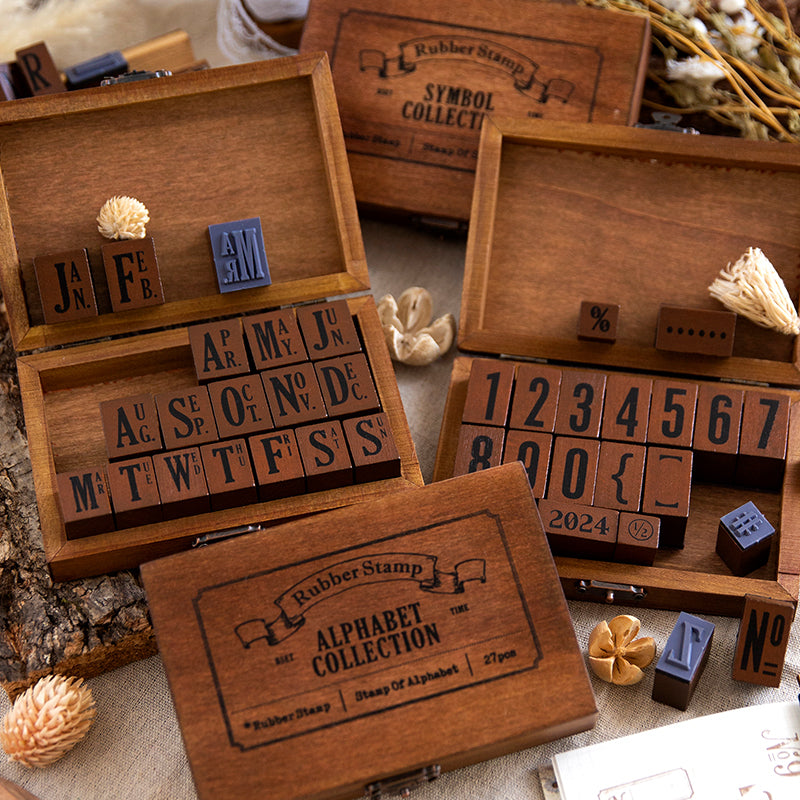 Week&Moon&Number Wooden Set Stamp