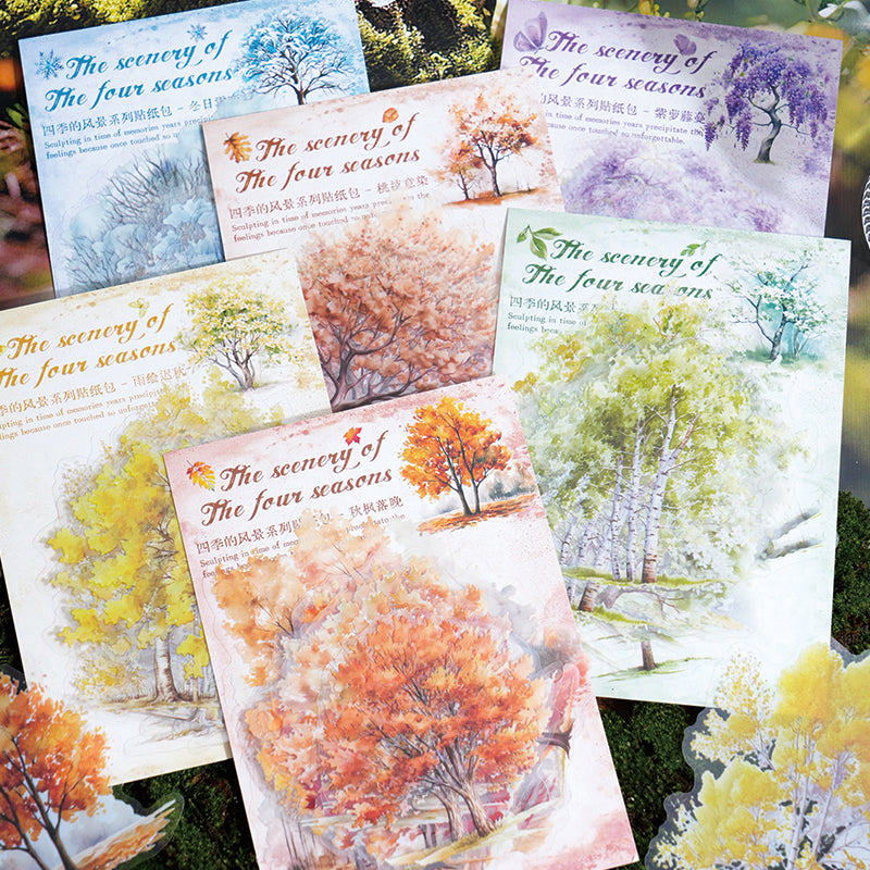 Four seasons Trees Collection Stickers 20 Pcs