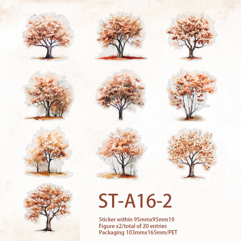 Four seasons Trees Collection Stickers 20 Pcs