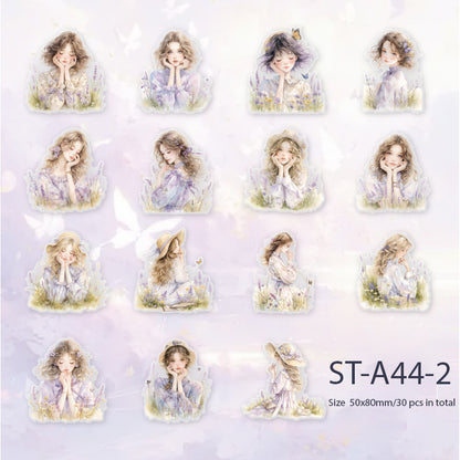 Dreamy Girl character stickers 30 PCS