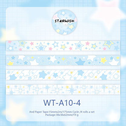 Whole Roll 1.5cm*2 Starwish Cute Washi Tape set