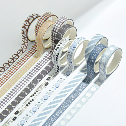 Basic Pattern Washi Tape 5 pcs Set 1cm*2m