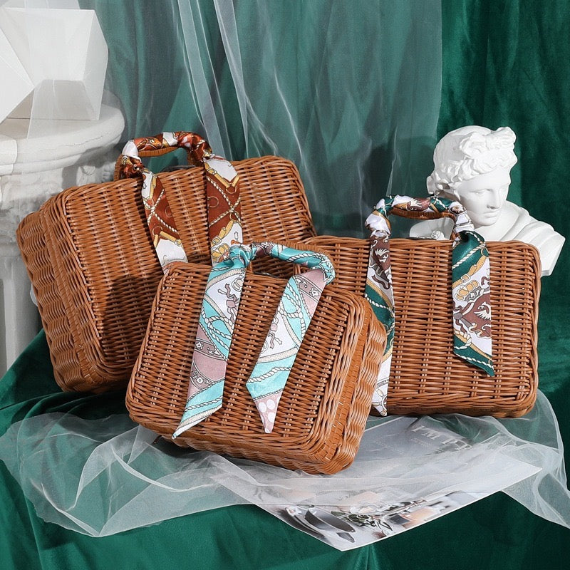 Wicker Suitcase Multifunctional Retro Plastic Storage Box