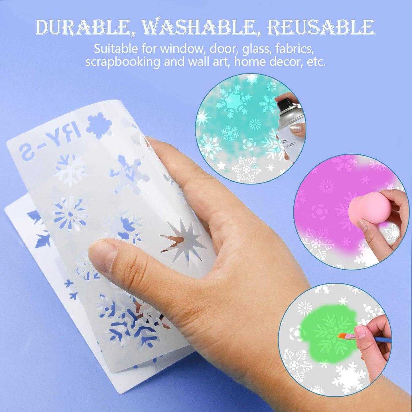 Reusable Snow Flake Stencil Set 9*9cm