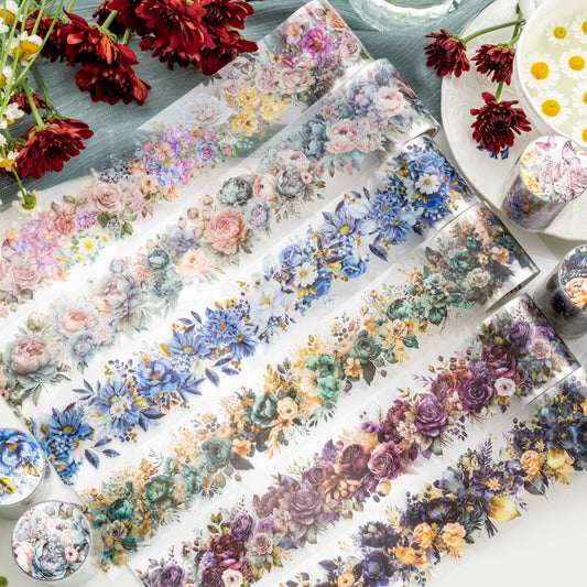 Whole Roll 5cm*2m Flower Season PET Tape