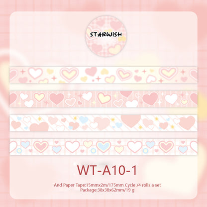 Whole Roll 1.5cm*2 Starwish Cute Washi Tape set