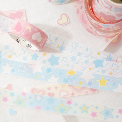 Whole Roll 1.5cm*2 Starwish Cute Washi Tape set