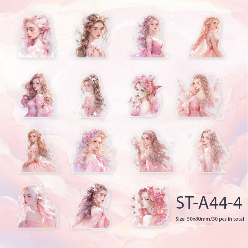 Dreamy Girl character stickers 30 PCS