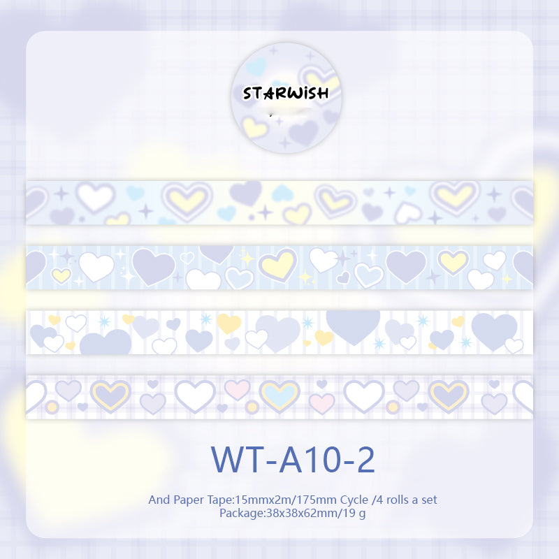 Whole Roll 1.5cm*2 Starwish Cute Washi Tape set