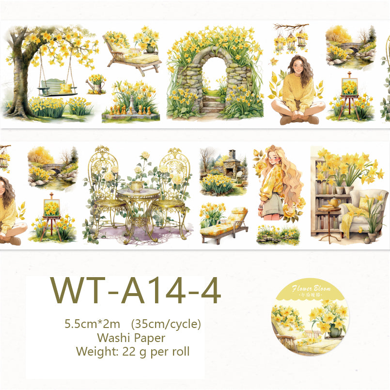 Whole Roll 5.5cm*2m Garden Washi Tape