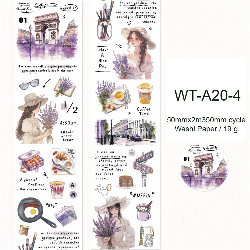 Whole Roll 5cm*2m Planned Holiday Special Oil Washi Tape