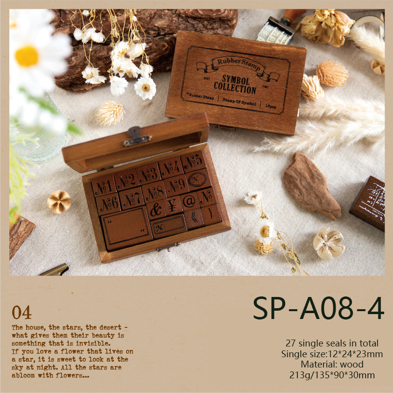 Week&Moon&Number Wooden Set Stamp