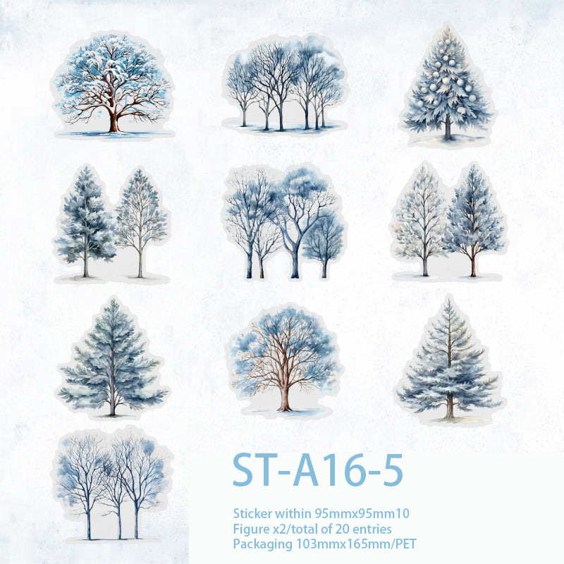 Four seasons Trees Collection Stickers 20 Pcs