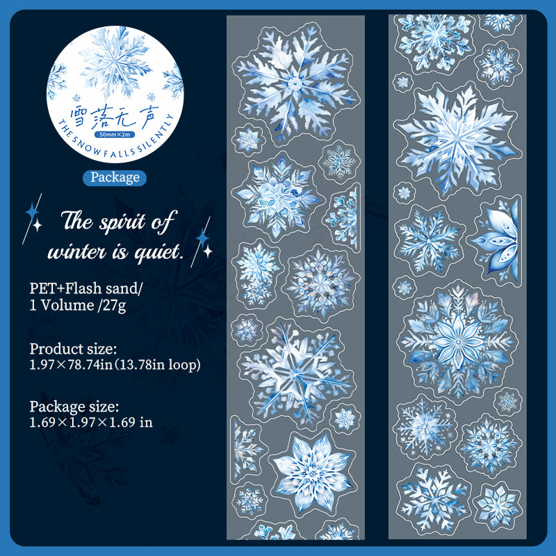 Shimmer Matte Snowflake Pre-Cut PET Tape