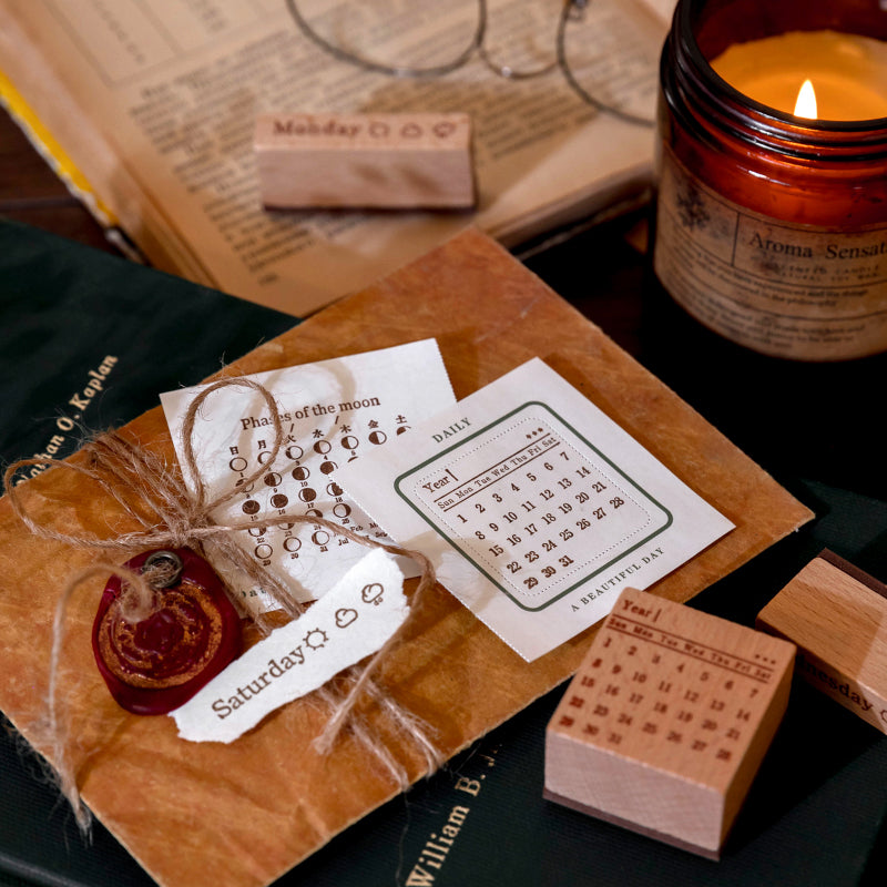 Different set /Different pcs /Time Travel Wooden Stamp