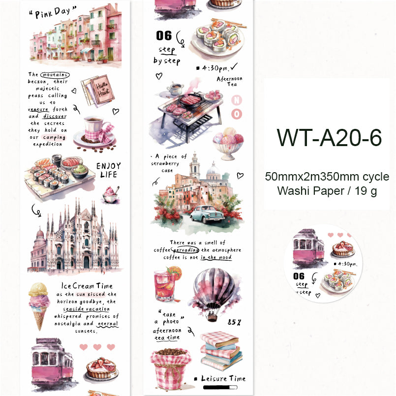 Whole Roll 5cm*2m Planned Holiday Special Oil Washi Tape