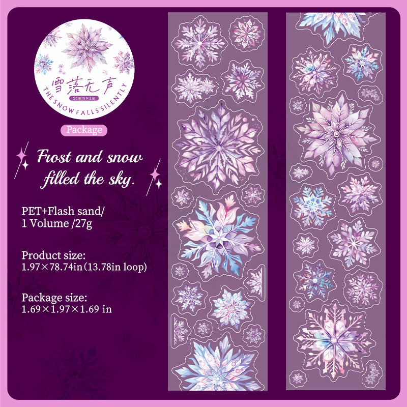 Shimmer Matte Snowflake Pre-Cut PET Tape