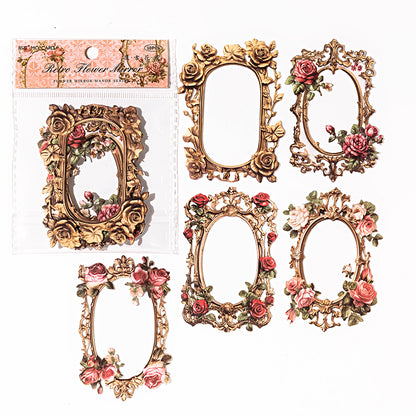 10 PCS Flower Mirror Frame