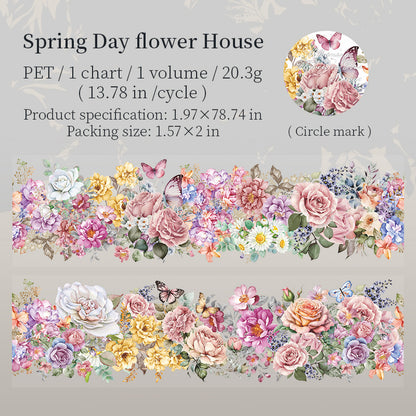 Whole Roll 5cm*2m Flower Season PET Tape