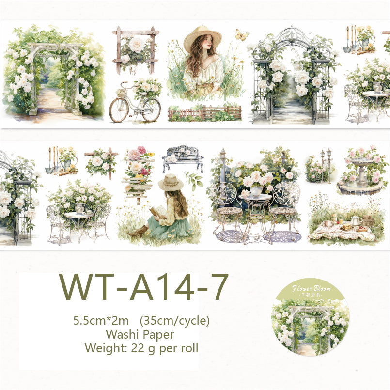 Whole Roll 5.5cm*2m Garden Washi Tape