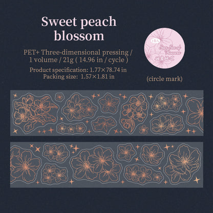 Gilding Transparent Flower Pre Cut PET Tape