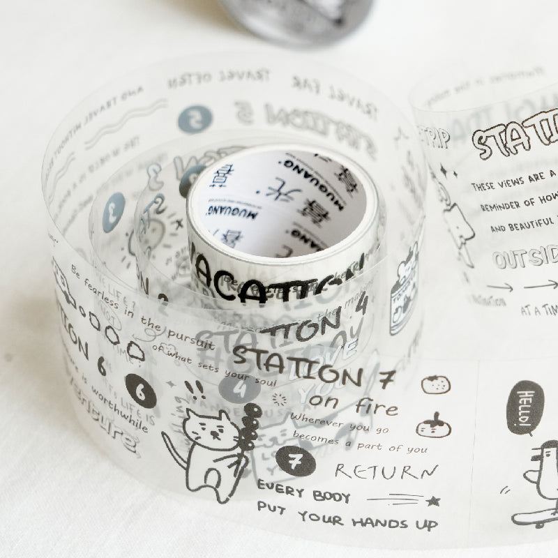 Whole Roll 5cm*2m Cute Writing PET Tape