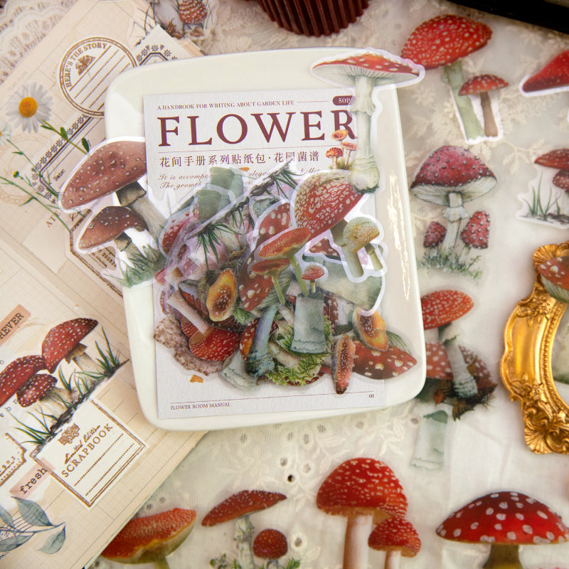 Flower Brochure PET Stickers 50 PCS