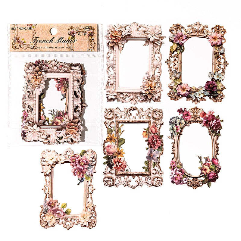 10 PCS Flower Mirror Frame