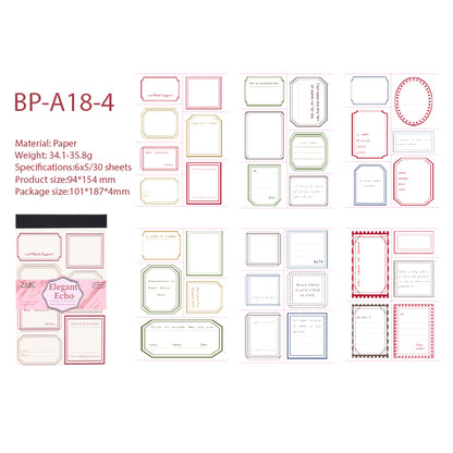 Blank record Tearable Frame Note Paper 30 PCS