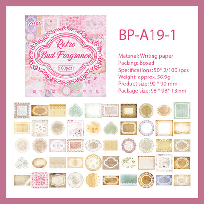 Boxed Nostalgic Note Paper 100 PCS