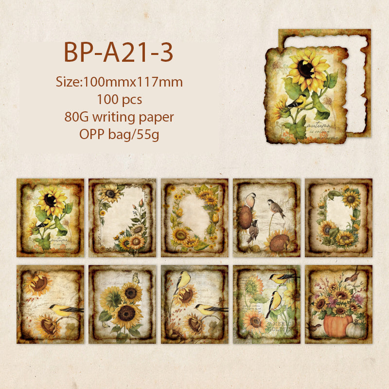 Garden of Memories Retro Frame + Paper 50 PCS