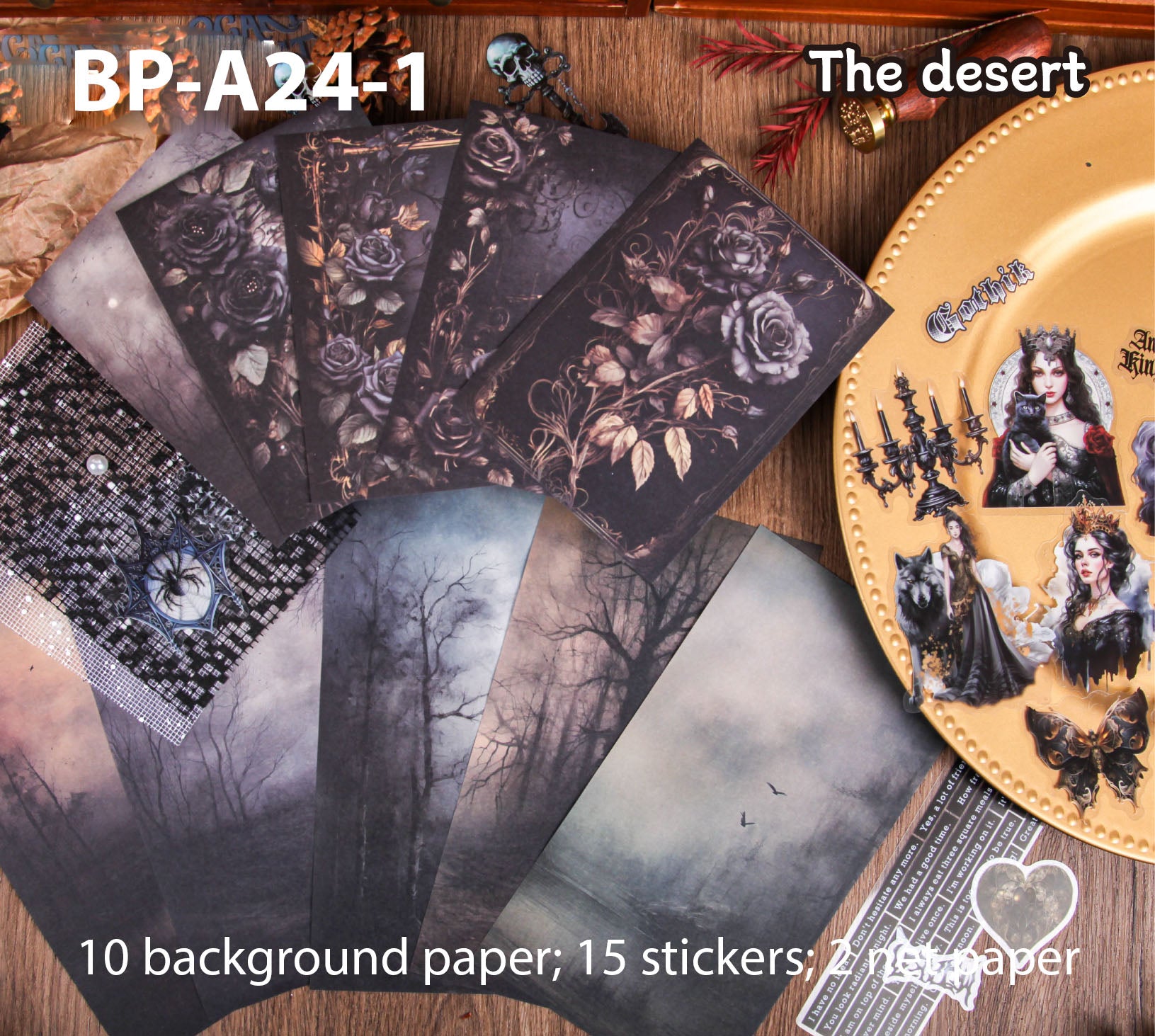 Gothic Story Paper/Stickers Package