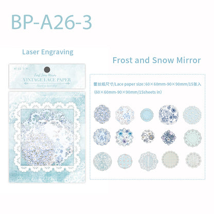 Lace Flower Frame Note Paper 15 PCS