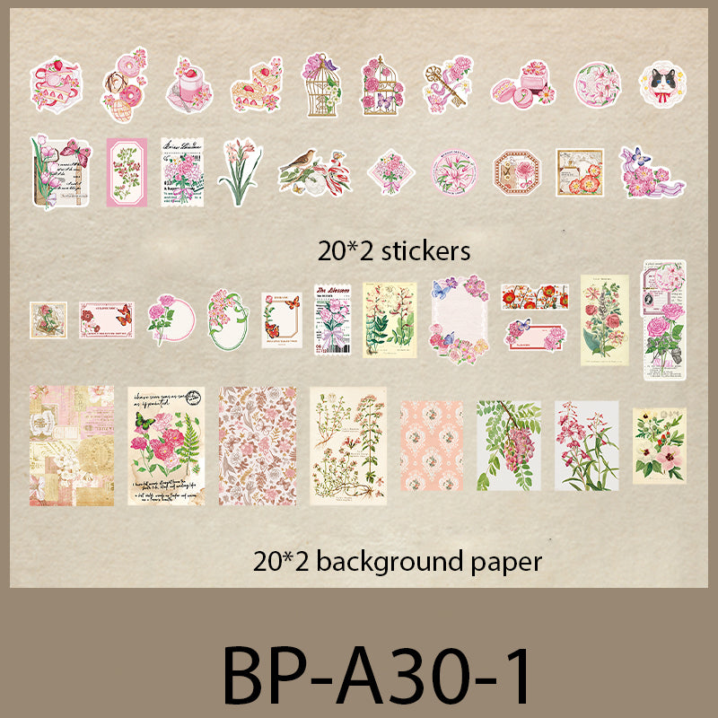 Retro Objects Note Paper Pack 60 pcs