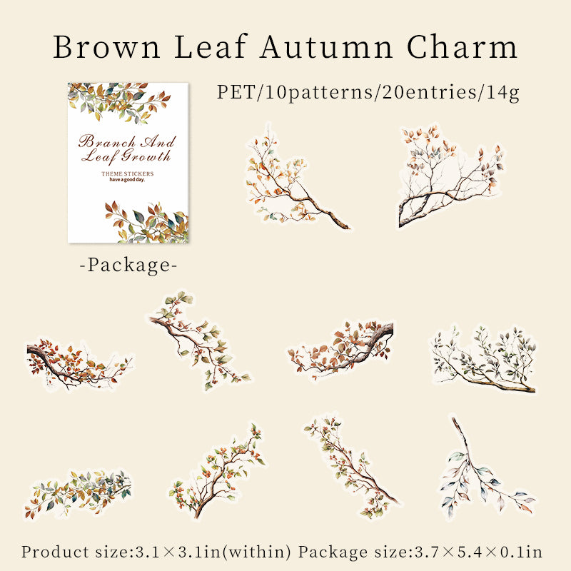 Leaves & Branches PET stickers 20PCS