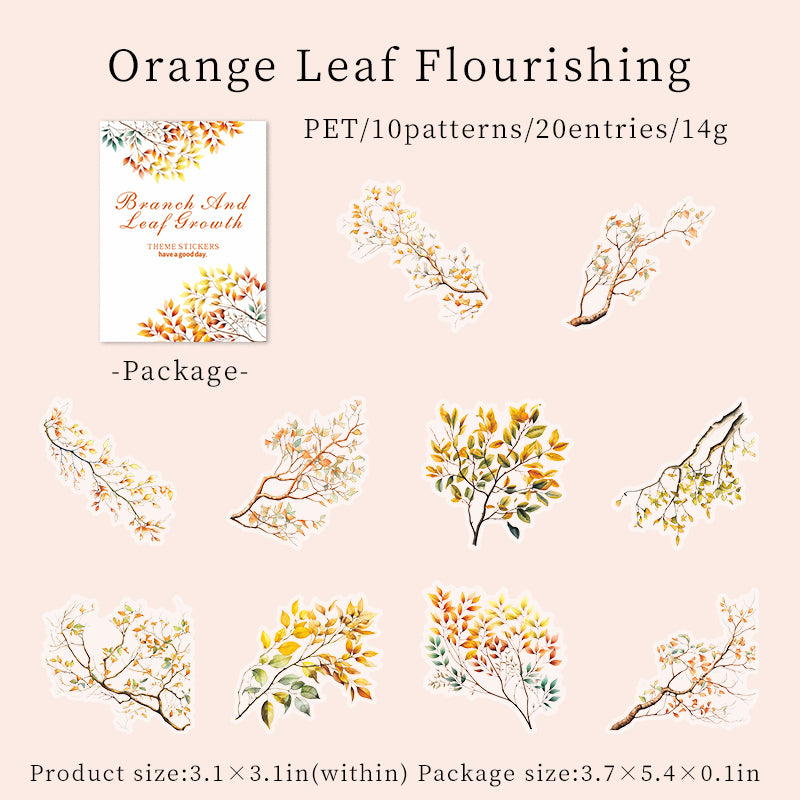 Leaves & Branches PET stickers 20PCS