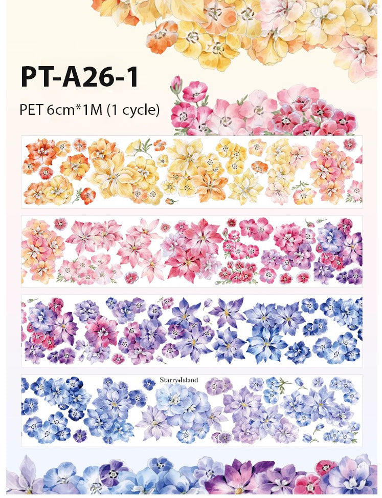 Cycle Tape※Rainbow Flower Bush PET /Washi Tape※