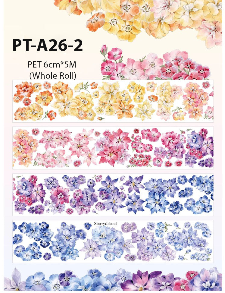 Cycle Tape※Rainbow Flower Bush PET /Washi Tape※