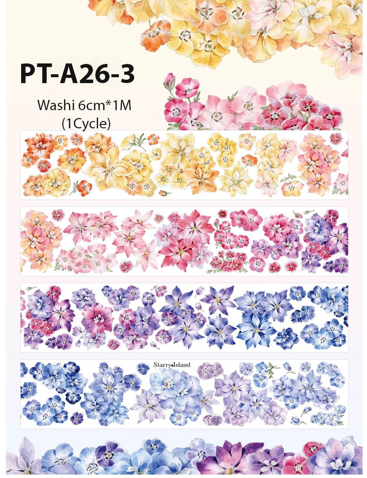 Cycle Tape※Rainbow Flower Bush PET /Washi Tape※