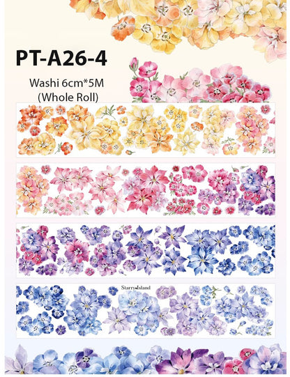 Cycle Tape※Rainbow Flower Bush PET /Washi Tape※