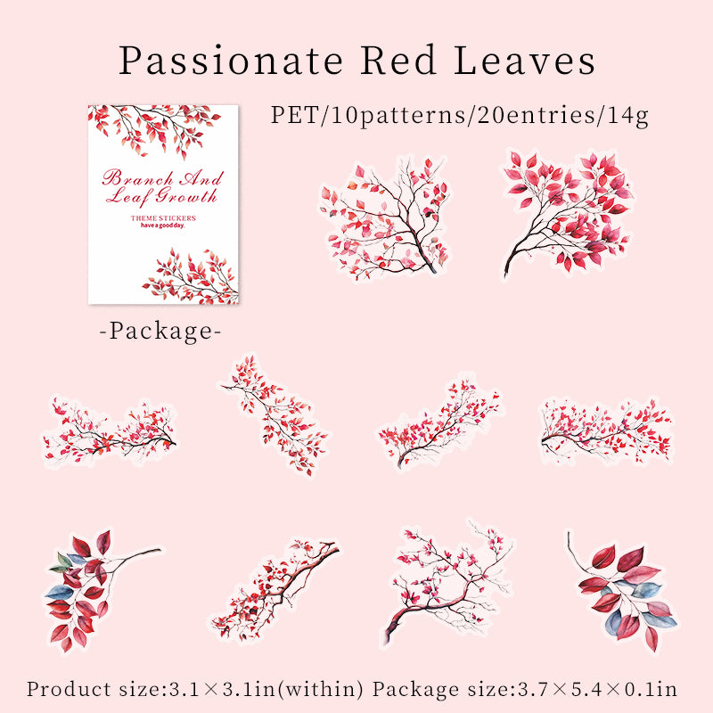 Leaves & Branches PET stickers 20PCS