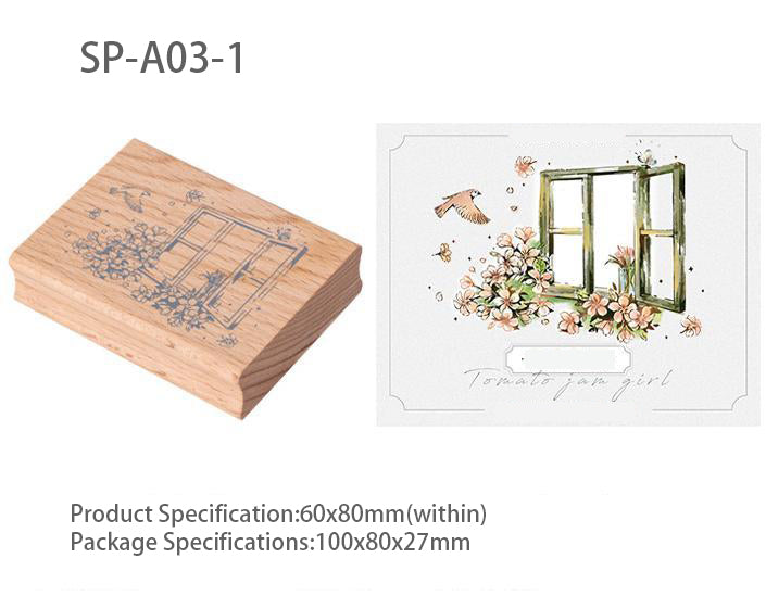 Four Seson Window Wooden Stamp