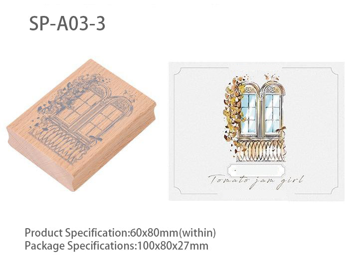 Four Seson Window Wooden Stamp