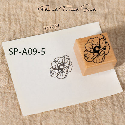 Single flower Wooden Stamp